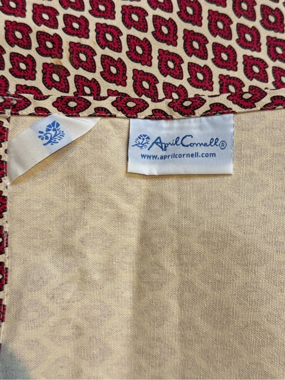 April Cornell Provence Avignon Table Runner Dark Red Excellent Condition 90''